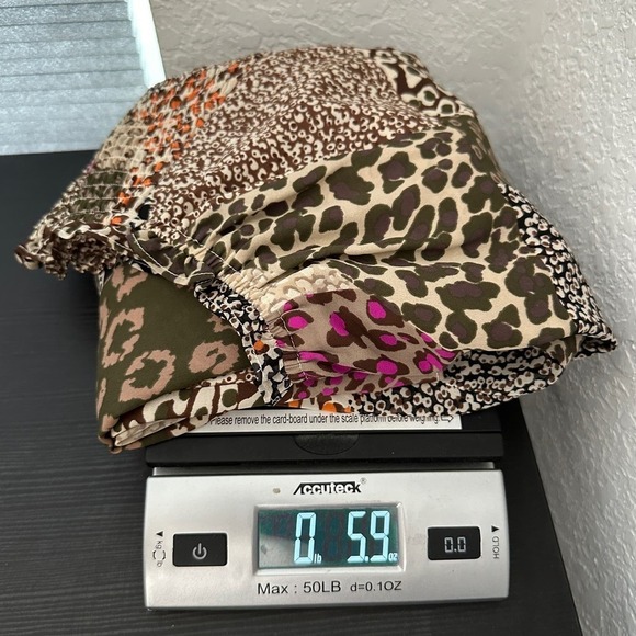 Est. 1946 Brown Leopard Patchwork Smocked Shoulder Long Sleeve Boho Top Size XL - Picture 8 of 8